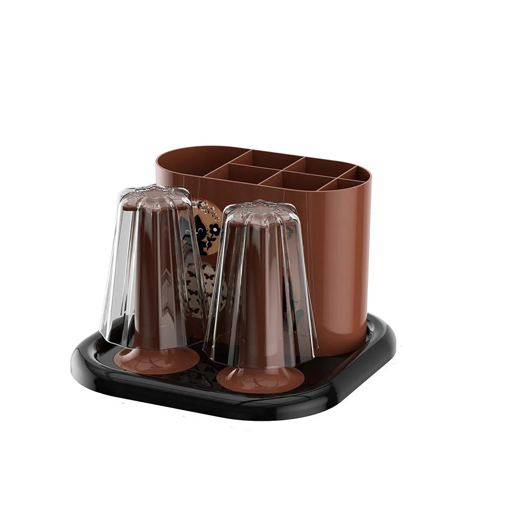 Retro Toothbrush And Toothpaste Holder Classical No-Slip Base Toothbrush Rack All-in-One Durable Toiletry Storage Box Oasis Select Black