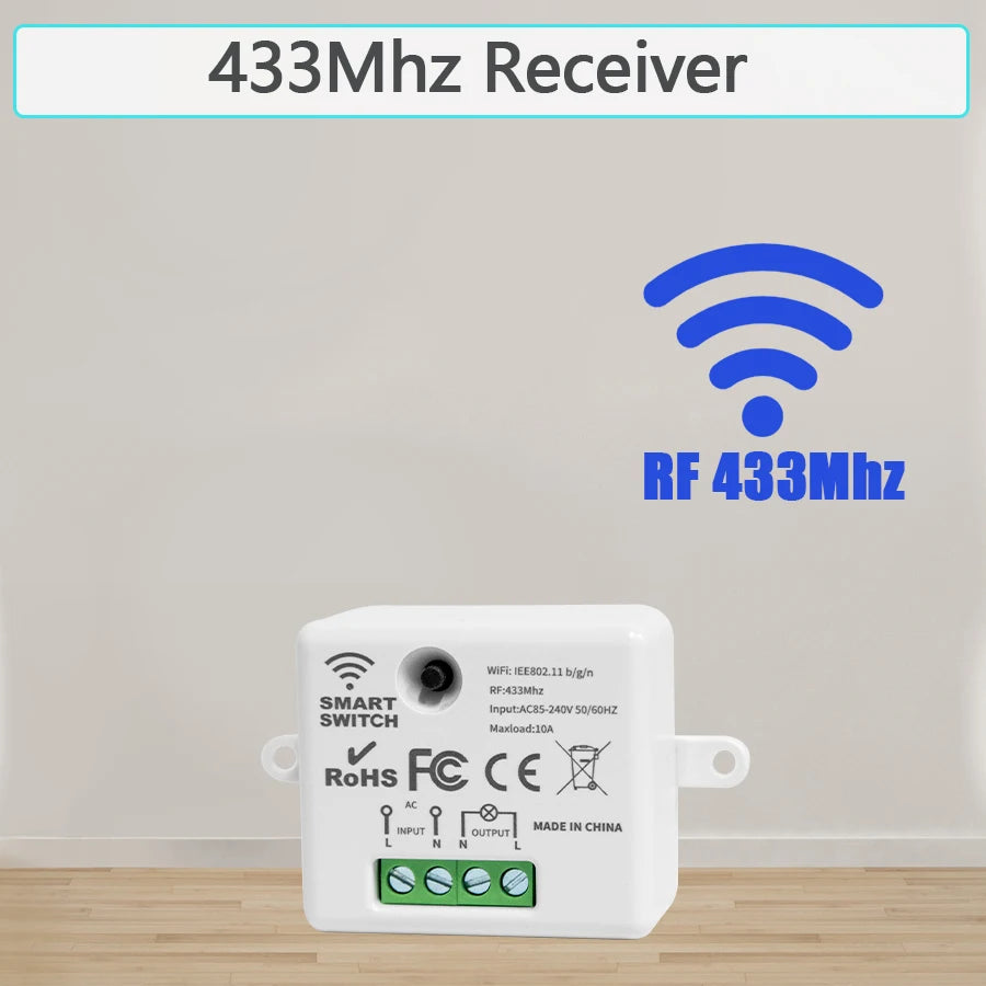433MHz Wireless Wall Switch 1/2/3 Gang + RF Remote 110V/220V Wireless RF Wall Switch Oasis Select 1 Receiver