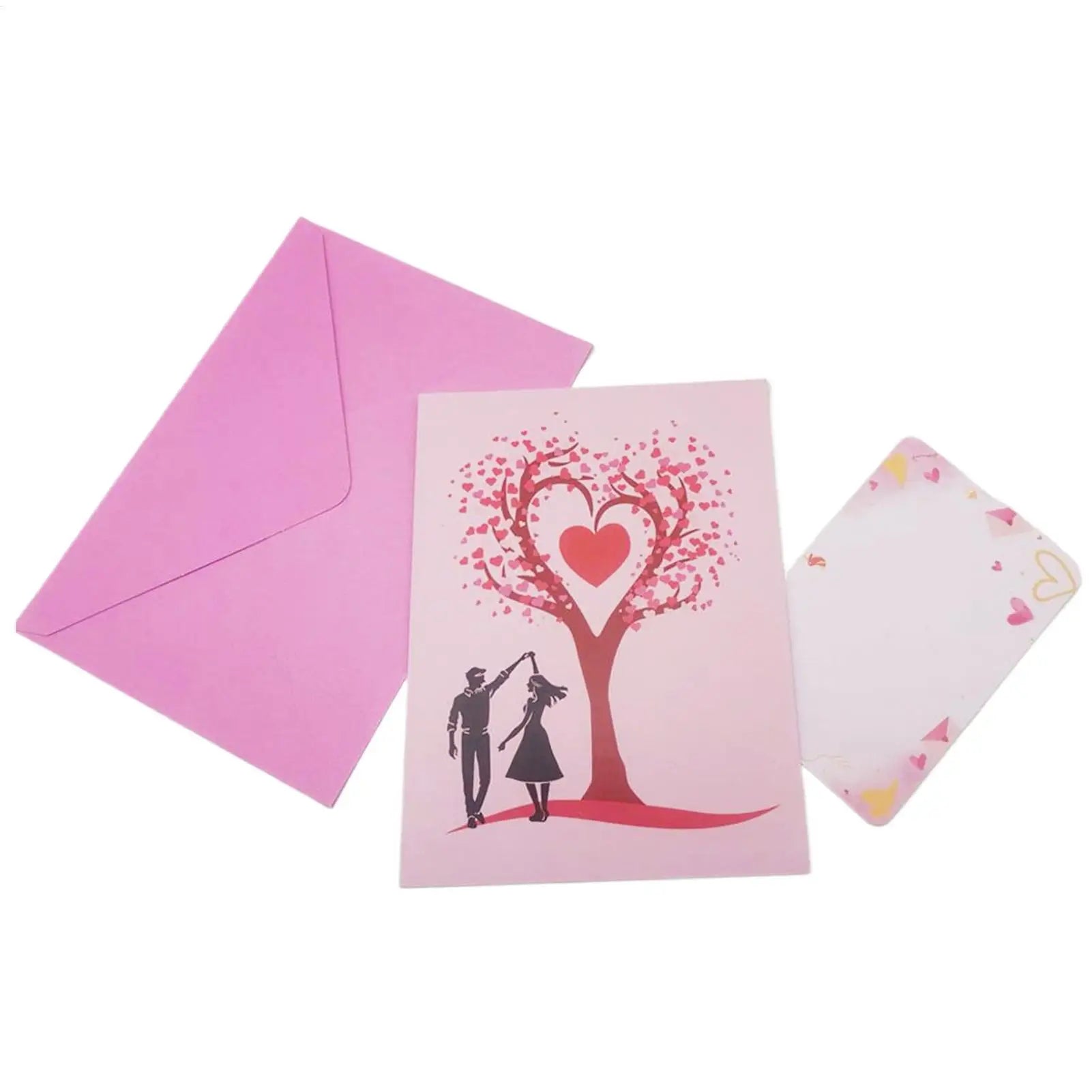 Valentines Card Romantic Theme Anniversary Card Pop-Up Mechanism 3D Heart Tree Couple Card Heart Tree Design Greeting Cards Oasis Select