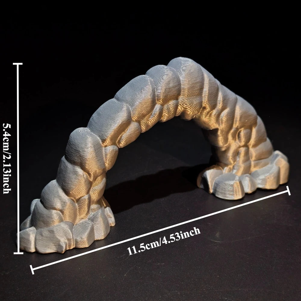 Zen Garden Mini Stone Arch Ornament Statues Cave Entrance Model Miniature Dioramas Japanese Meditation Sand Tray Decoration Gift Oasis Select Arches silver gray