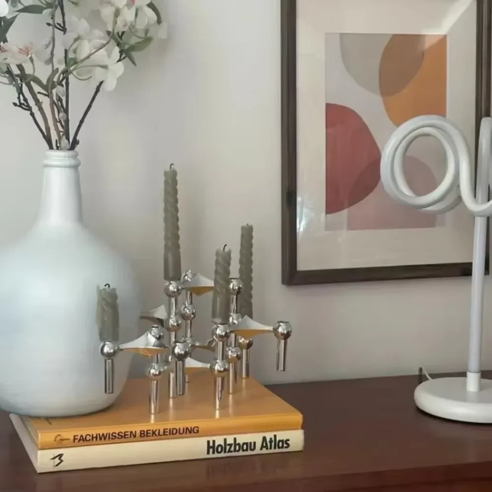 Modular Metal Candle Holder Interconnectable Geometric Candelabra for Stick Skinny Home Dining Table Decor Wedding Centerpiece Oasis Select