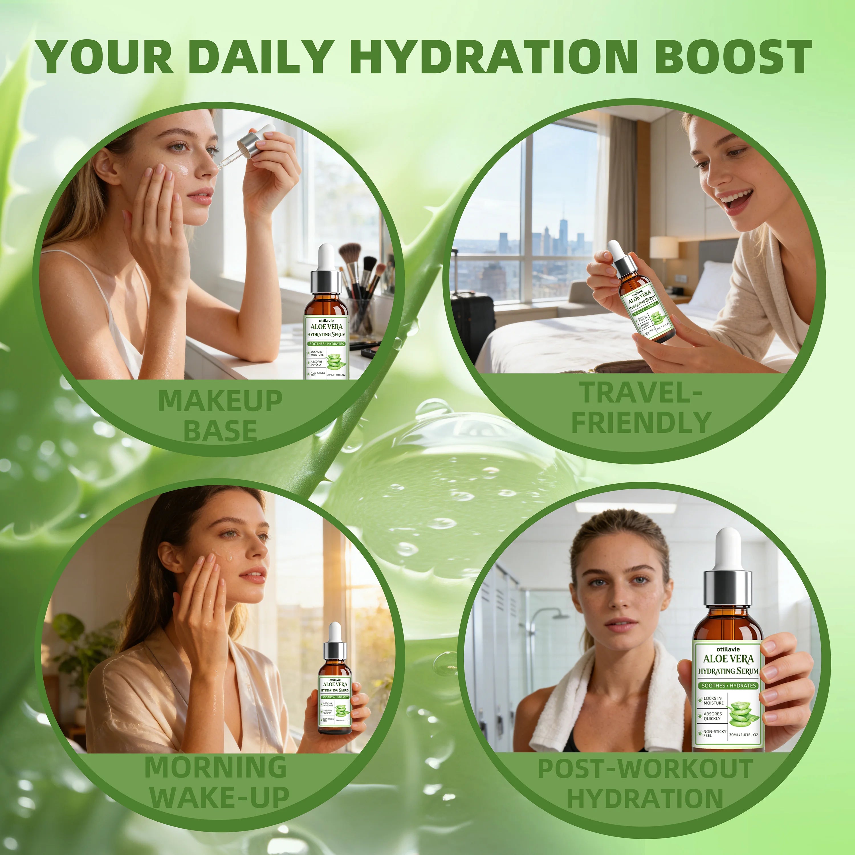 Ottilavie Aloe Vera Hydrating Face Serum – All Skin Types Hydrating Face Serum Oasis Select