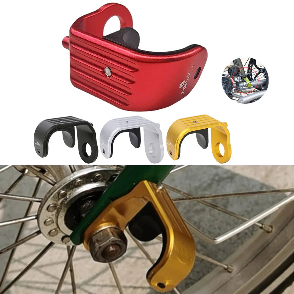 Foldable Bike Front Fork Axle Holder Folding Clip Catcher Prevent Paint Scratching Easy Carrying (Aluminum Alloy) Oasis Select