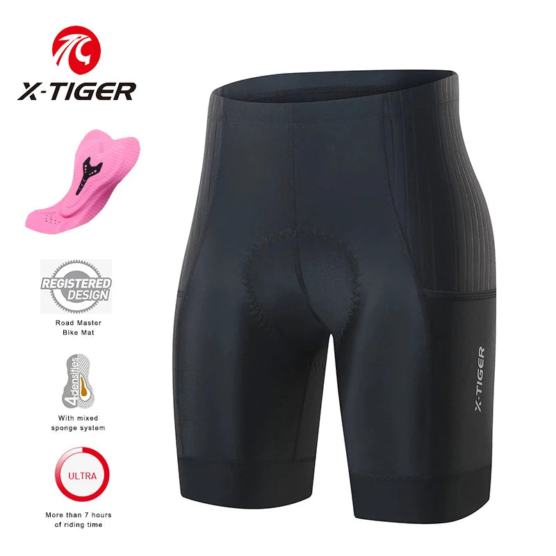 X-Tiger Cycling Shorts Bike Tights Pro Bicycle Shorts Breathable Lycra Sports Women MTB Road Biking Shorts 7 Hours Riding Oasis Select XW-DK-36401 S