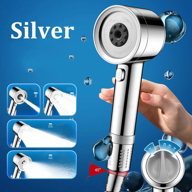 4-Mode Pressurized Filter Shower Head | Water Purification