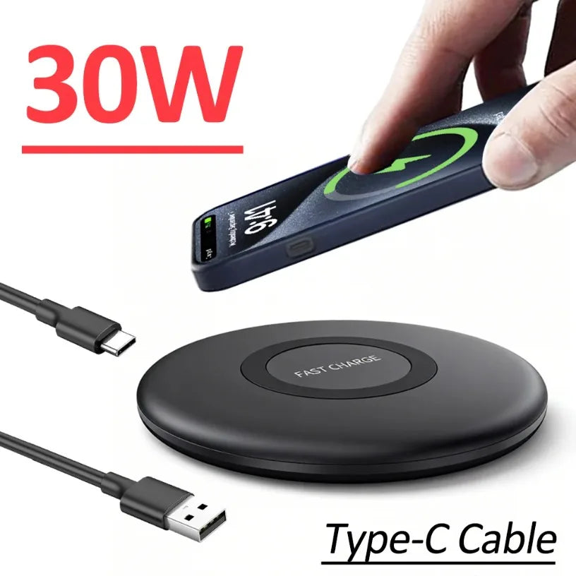 Wireless Charger Pad Dock For iPhone 17~12 Pro Max XS 11 Samsung Xiaomi 17 Pro Max Airpods 4/3 Pro Desktop Fast Charging Station Oasis Select