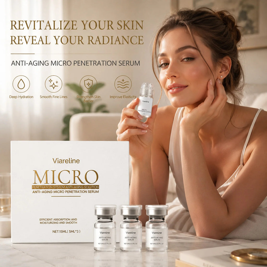 0.25mm Micro Penetration Anti-Aging Serum Kit Roller Collagen Boost Moisturizing Face Skin Firming Smoothing Facial Care Essence Oasis Select