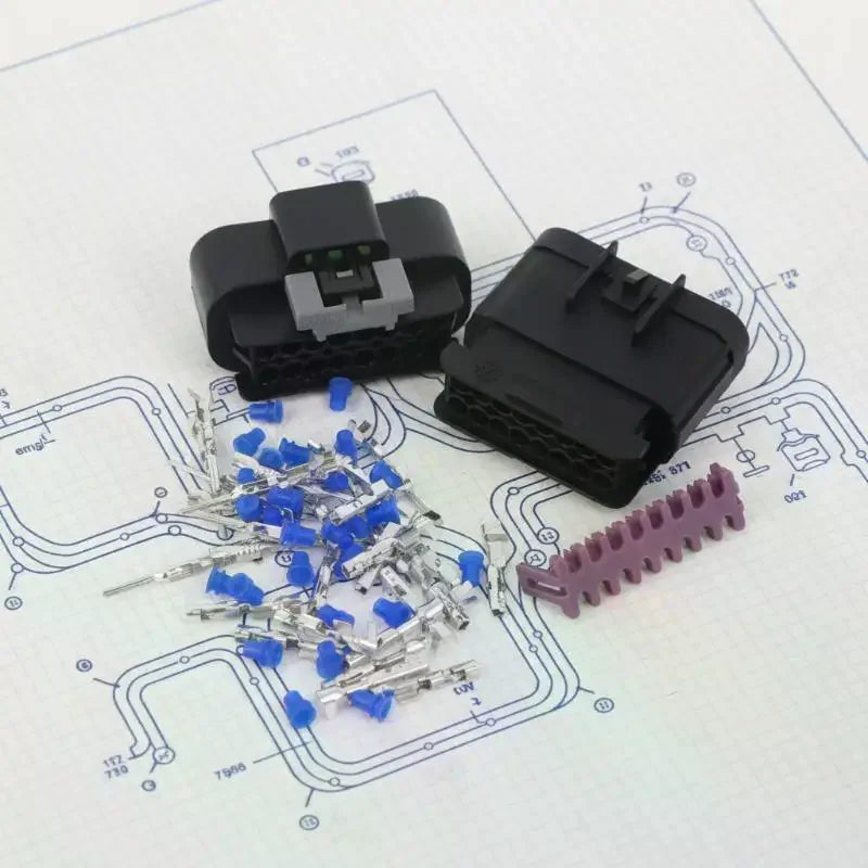 16 Pin Automotive Waterproof Connector Kit Auto Light Lamp Wire Harness Plug 15326863 15326868 For GT 150 Series Oasis Select