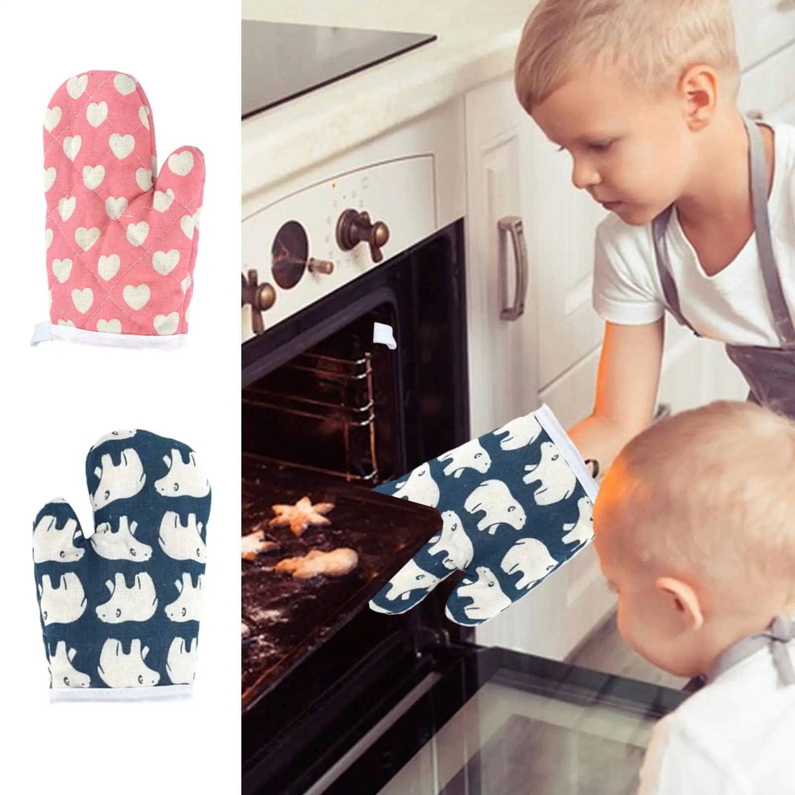 Kids Oven Mitts for Baking Real Food Children Microwave Gloves for Kids Play Kitchen Kitchen Microwave Gloves Kids Oven Mitts Oasis Select