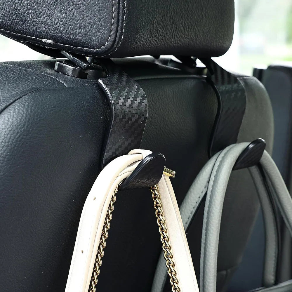 Car Seat Headrest Hook 4 Pack Hanger Universal Vehicle Car Storage Organizer for Handbag Purse Coat fit Universal Vehicle Car Oasis Select