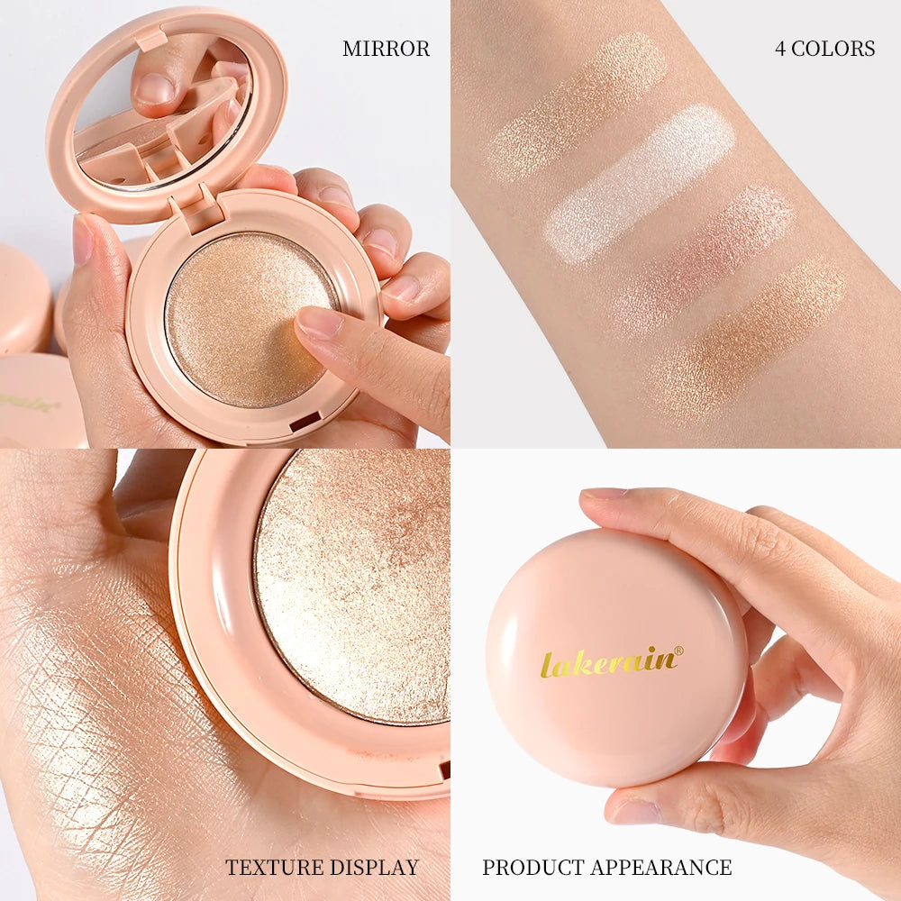 Baked Shimmer Highlighter Powder with Brush – 4 Shades Baked Highlighter Powder Oasis Select