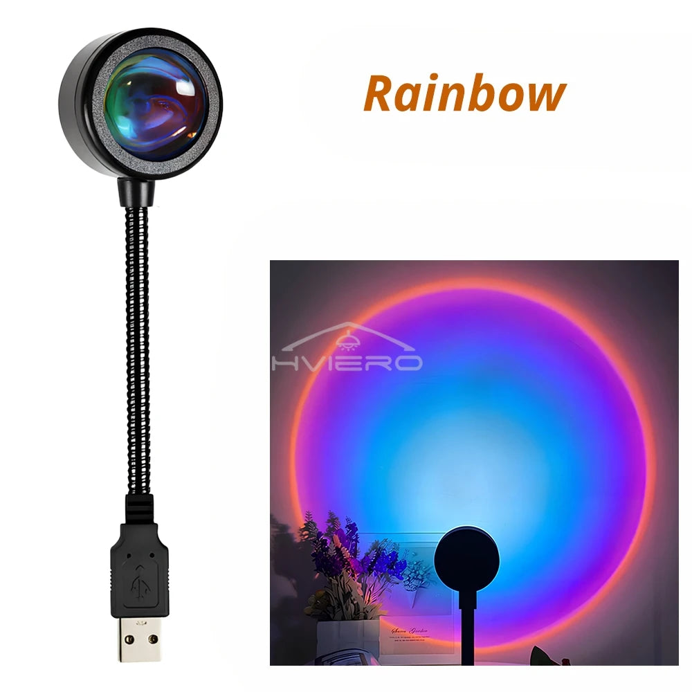 LED Sunset Lamp USB Projector – Mood Night Light for Bedroom