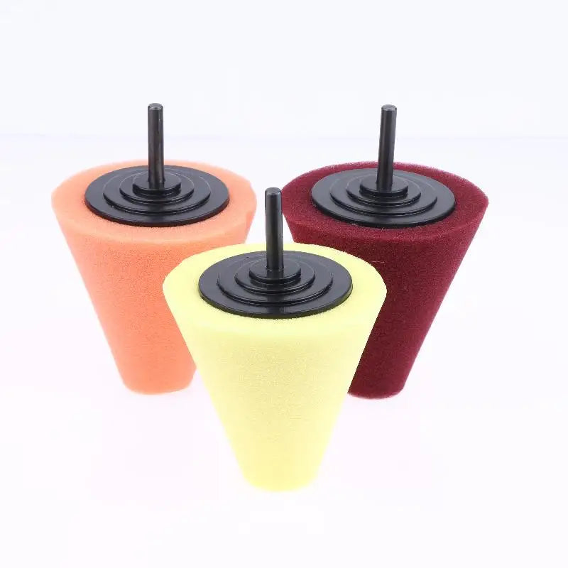 Automobile Hub Polishing Sponge with 2 Grinding Heads, Ideal for Metals, Plastic, Conical Shaped Wheels Oasis Select