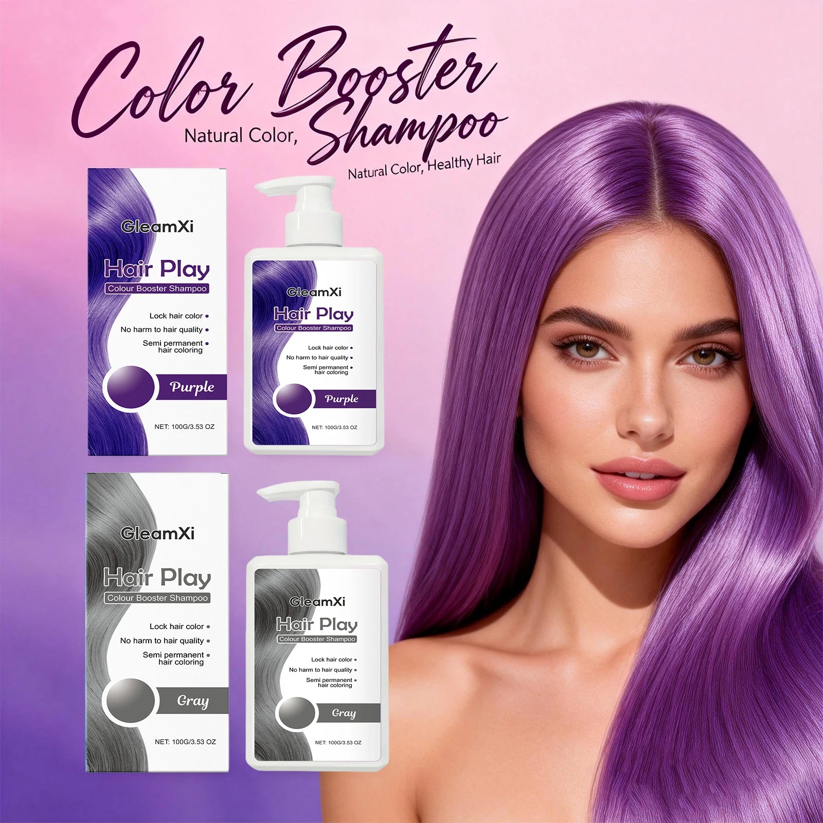 Color Booster Shampoo Lock Hair Color Enhance Semi-Permanent Colour Not Damaging Hair Non-irritating Scalp Hairdressing Shampoo Oasis Select