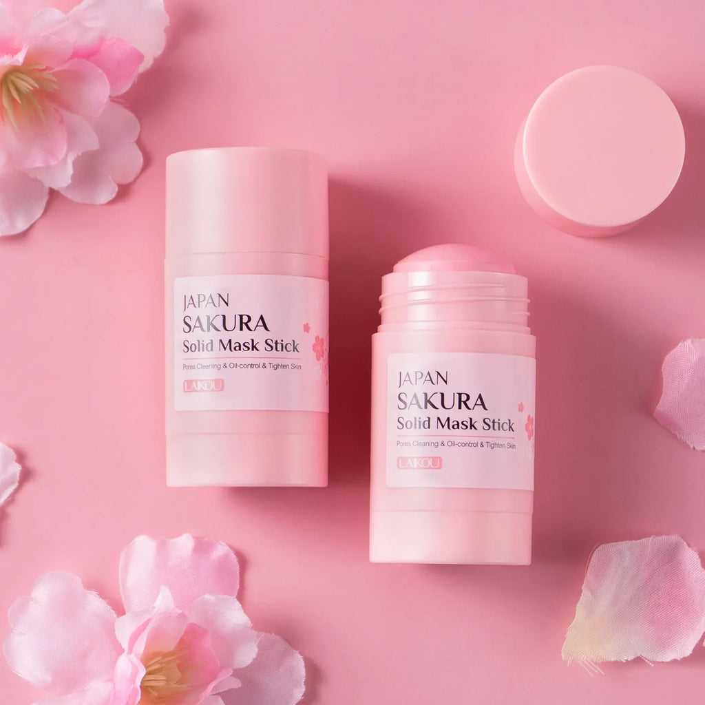 LAIKOU Sakura Solid Mud Mask Stick 45g Deep Cleansing Blackhead Remover Shrink Pores Oil Control Moisturizing Facial Mask Oasis Select 2pcs 45g