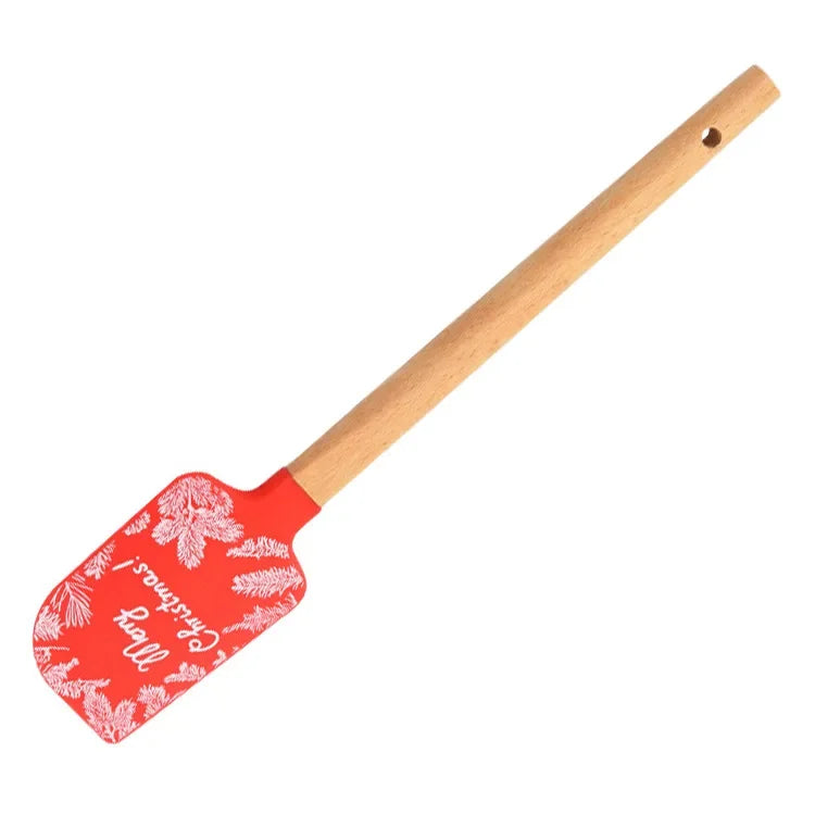 Christmas Non-Stick Silicone Cake Spatula Wooden Handle Chocolate Butter Mixer Pastry Cream Scraper Baking Kitchen Accessories Oasis Select Style 7