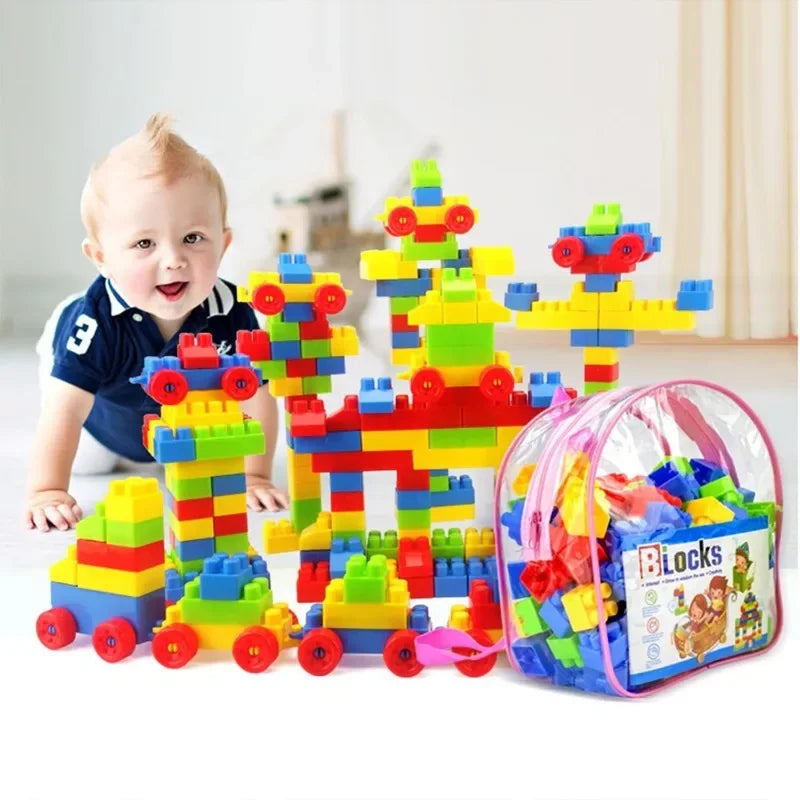 130pcs Large Particles of Building Block Toys Assembled Toys Early Childhood Educational Toys More Assembled Shape Oasis Select
