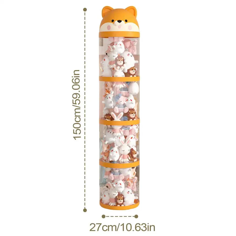 Stuffed Animal Holder Plush Storage Organizer Toy Tube Cute Tube Stuffy Holder Clear Container Large Capacity Home Decor bucket Oasis Select 4 layer basic model