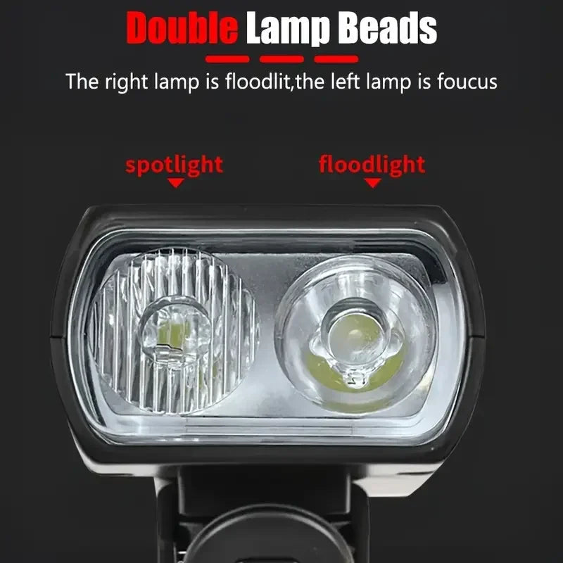 Powerful Bicycle Light Set with Digital Display Battery Indicator Bike Front Rear Light USB-C Rechargeable Waterproof Lantern Oasis Select