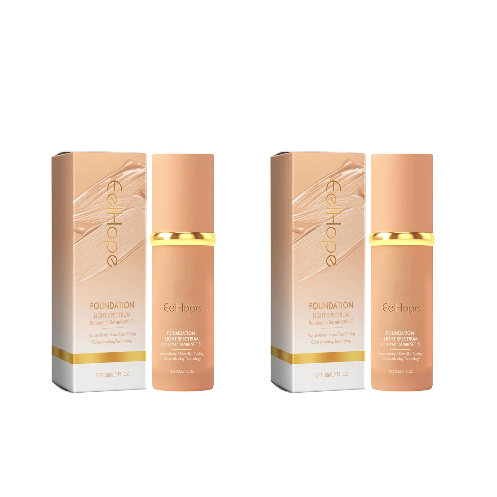 Eelhope 4-in-1 Foundation SPF 50 Full Coverage Concealer Primer Liquid Foundation Oasis Select 60ml boxed