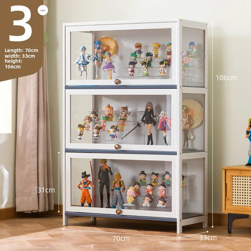 Showcase Figure Lego Showcase Up to building block Storage box Household toy model Storage rack Display shelf Oasis Select Three doors 70