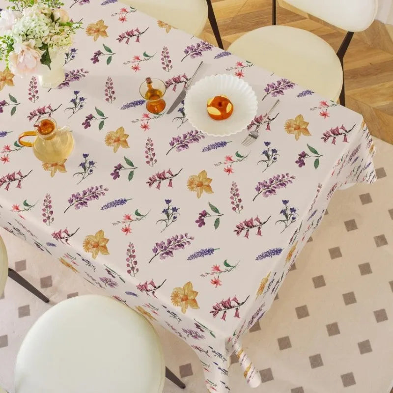 PVC Waterproof and Oil Resistant Tablecloth with Floral Patterns for Restaurant Dining Table Decoration and Kitchen Supplies Oasis Select 120x170cm SXNT-D54-01