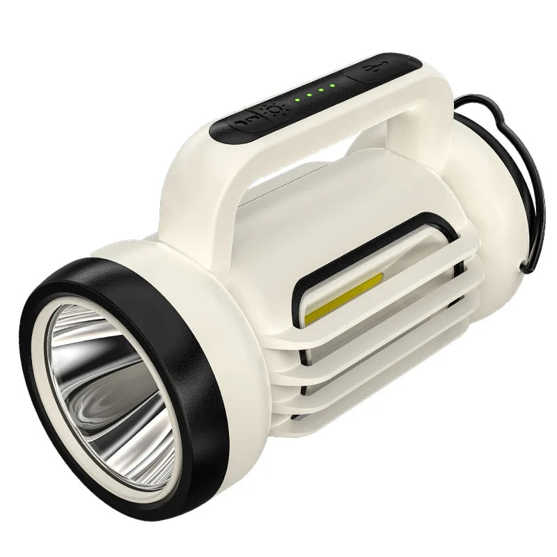Super Bright LED Work Light Handheld Flashlight Rechargeable Searchlight Power Bank Function Torch Spotlight New Oasis Select Built-in battery