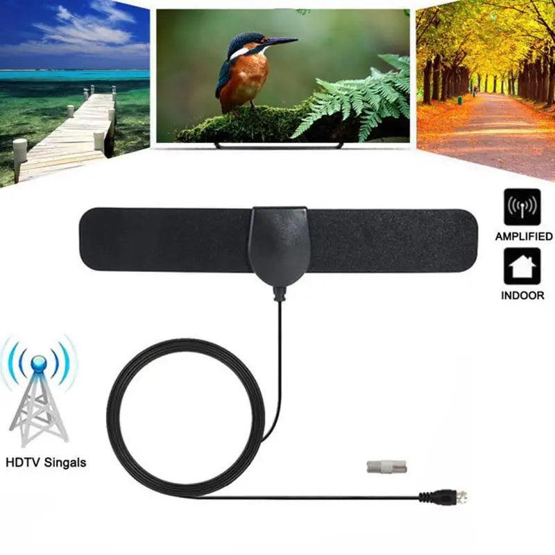 Mini DVB-T2 high-gain digital television antenna – an amplifier antenna designed for 1080p digital HD television use in indoor e Oasis Select