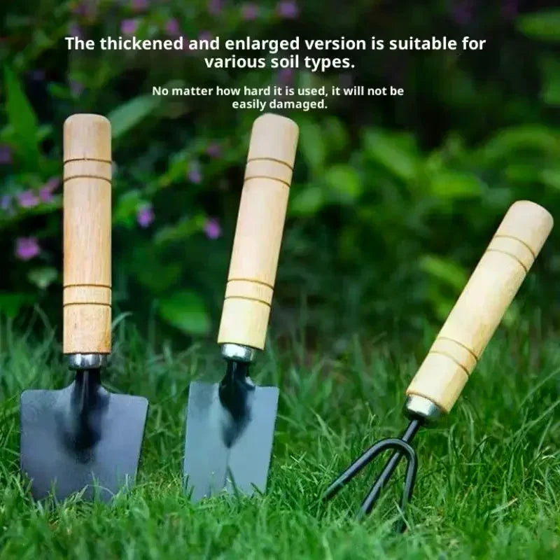 3-Piece Mini Garden Tool Set – Trowel, Shovel & Rake