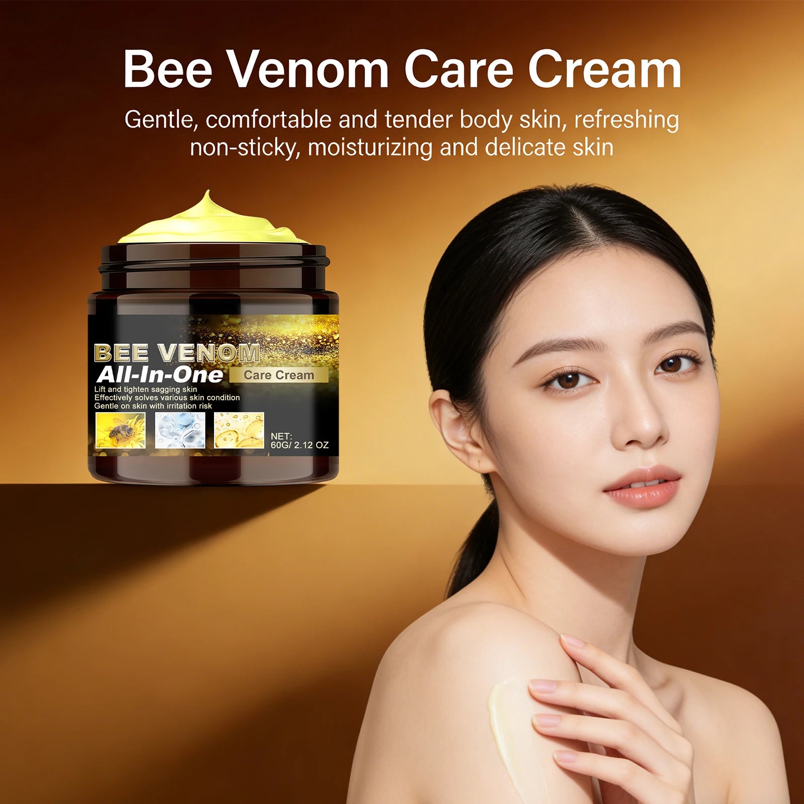 Bee Venom Care Cream Multi Effect All-in-One Lifting Tightening Cream Improve Sagging Skin Rejuvenation Repairing Skin Care 60g Oasis Select