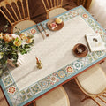 American Retro Tablecloth Waterproof Oil Resistant Scald Resistant and Washable Table Mat Premium Leather Coffee Table Cloth Oasis Select 90x90cm 3