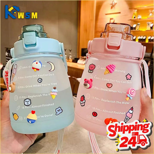 Large Capacity Frosted Sports Water Bottle with Shoulder Strap Portable Cup for Gym Outdoor Travel Hiking Reusable BPA Free Oasis Select