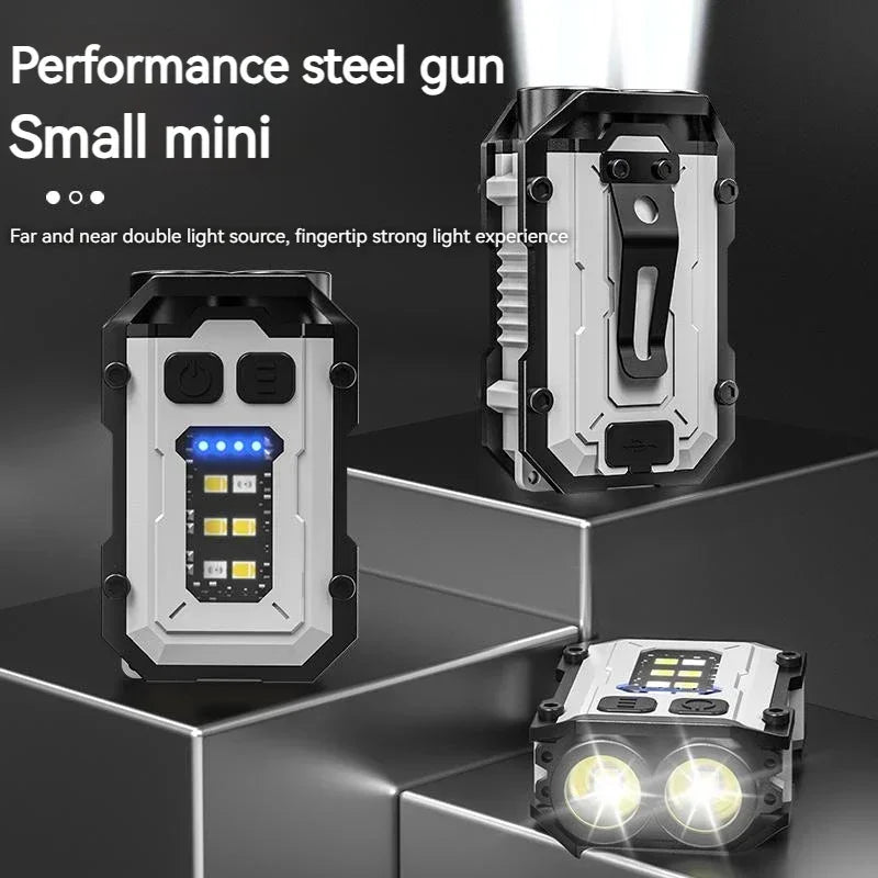 Magnetic COB LED Mini Keychain Flashlight USB-C Rechargeable