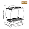 Cosmetics Storage Rack, Tabletop Shelf, Wrought Iron Layered Rack, Dresser, Skin Care Products, Perfume Display Rack Oasis Select Black silver
