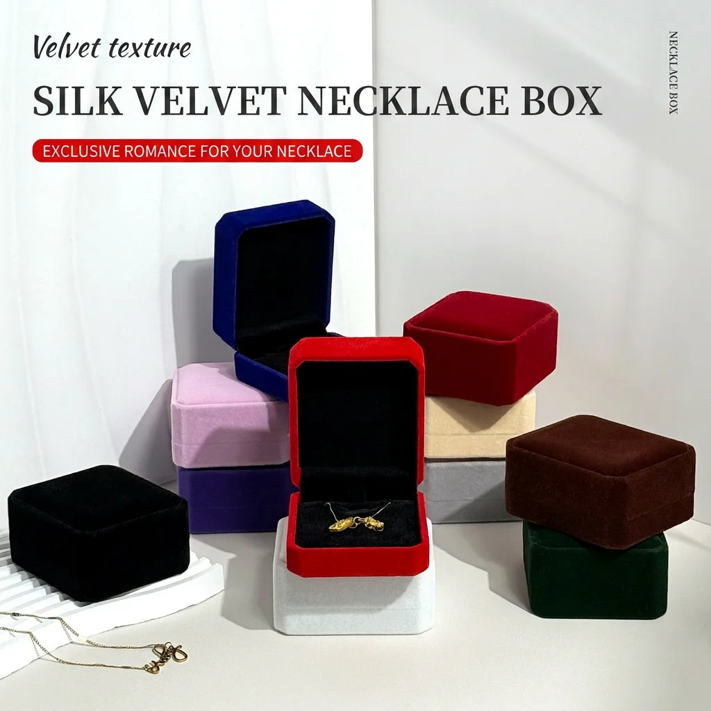 Velvet Necklace Pendant Gift Box – Soft Lined Jewelry Storage Case