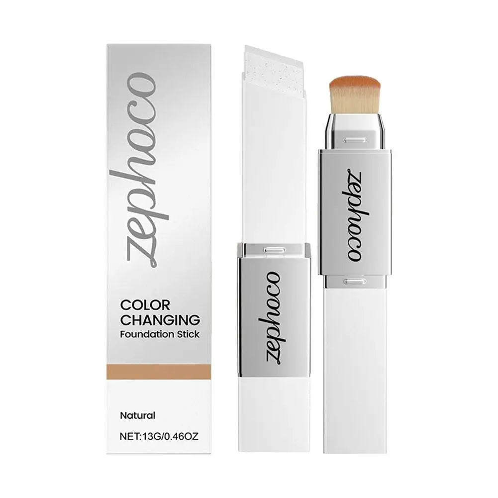 2-in-1 Color-Changing Foundation Stick Foundation 3 Colors Liquid Lightweight Moisturizing Brightening Matte for All Skin Types Oasis Select natural