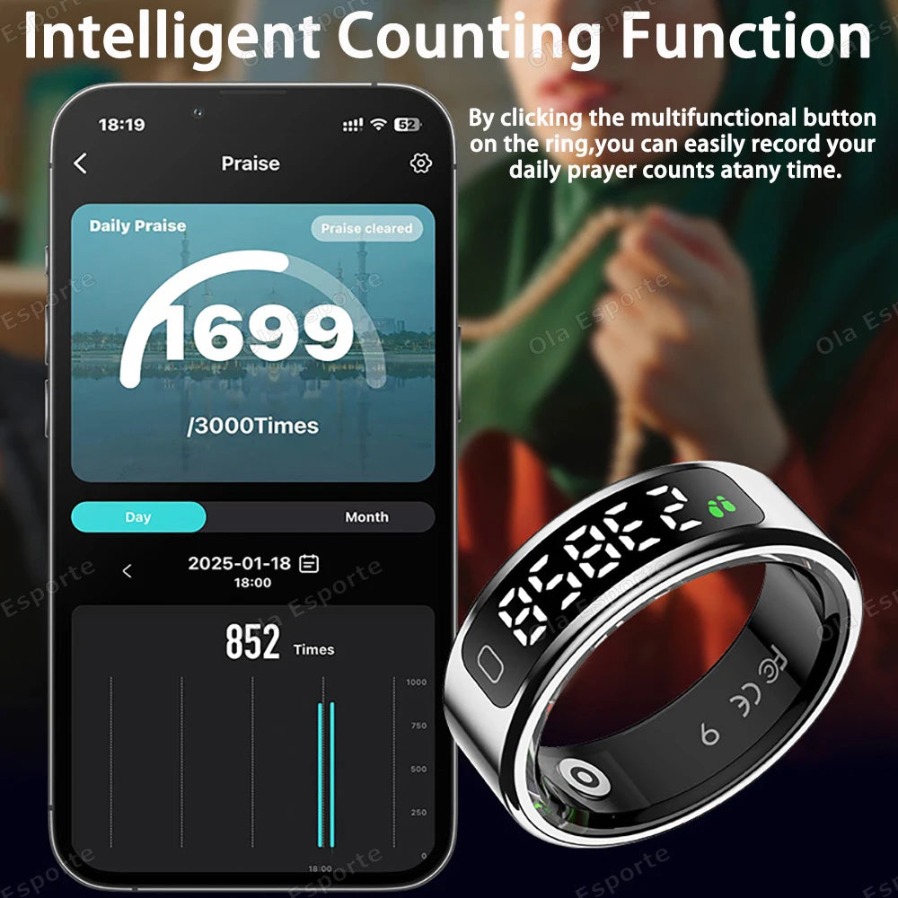 Ola Esporte R11C Smart Ring – SpO2, Heart Rate & Gesture Control