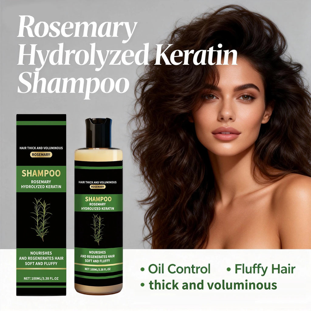 Rosemary Hydrolyzed Keratin Shampoo Promote Hair Thick and Voluminous Reduce Hair Breakage Oil Control Nourish Repair Hair Care Oasis Select