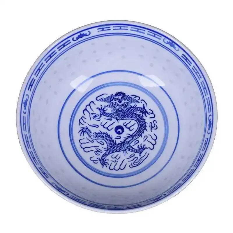 Blue And White Ceramic Tableware Porcelain Ramen Soup Bowl Rice Bowl Dragon Pattern Vintage Dinnerware Oasis Select 4 Inch
