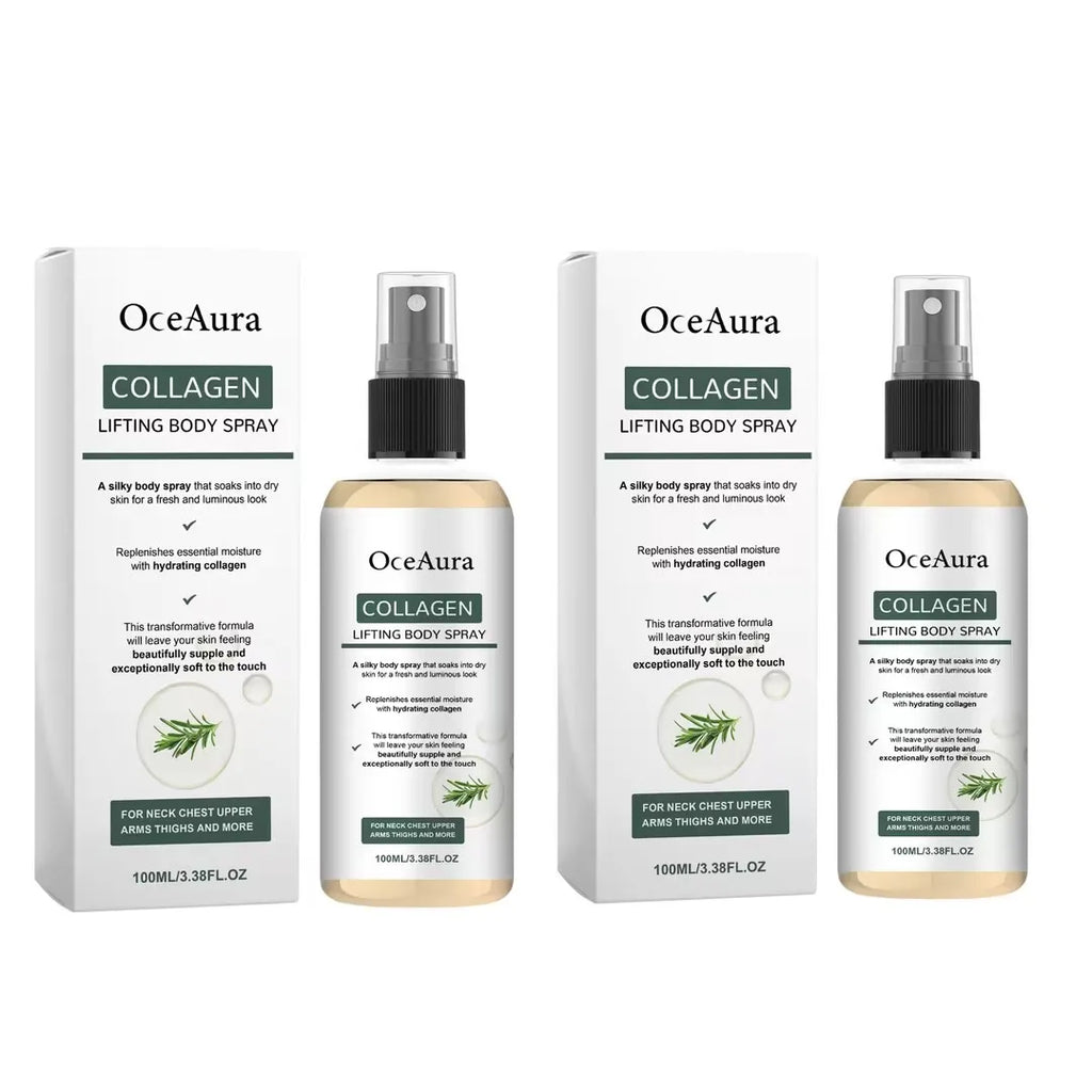 Smoothing Moisturizing Body Spray Collagen Infused Soothe Dry Skin Fast Absorbing Lasting Skin Care Hydrating Lifting Body Spray Oasis Select 100ml x2 boxed