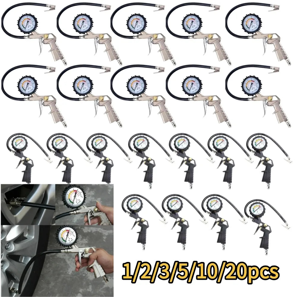220Psi Auto Tire Pressure Gauge Pressure Gun Type For Air Compressor Car SUV Motorcycle Inflator Pump Tire Repair Tool Oasis Select