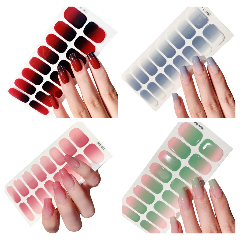 Naked Gradient Nail Wraps – Ombré French Decals, No Lamp Nail Art Wraps Oasis Select set A