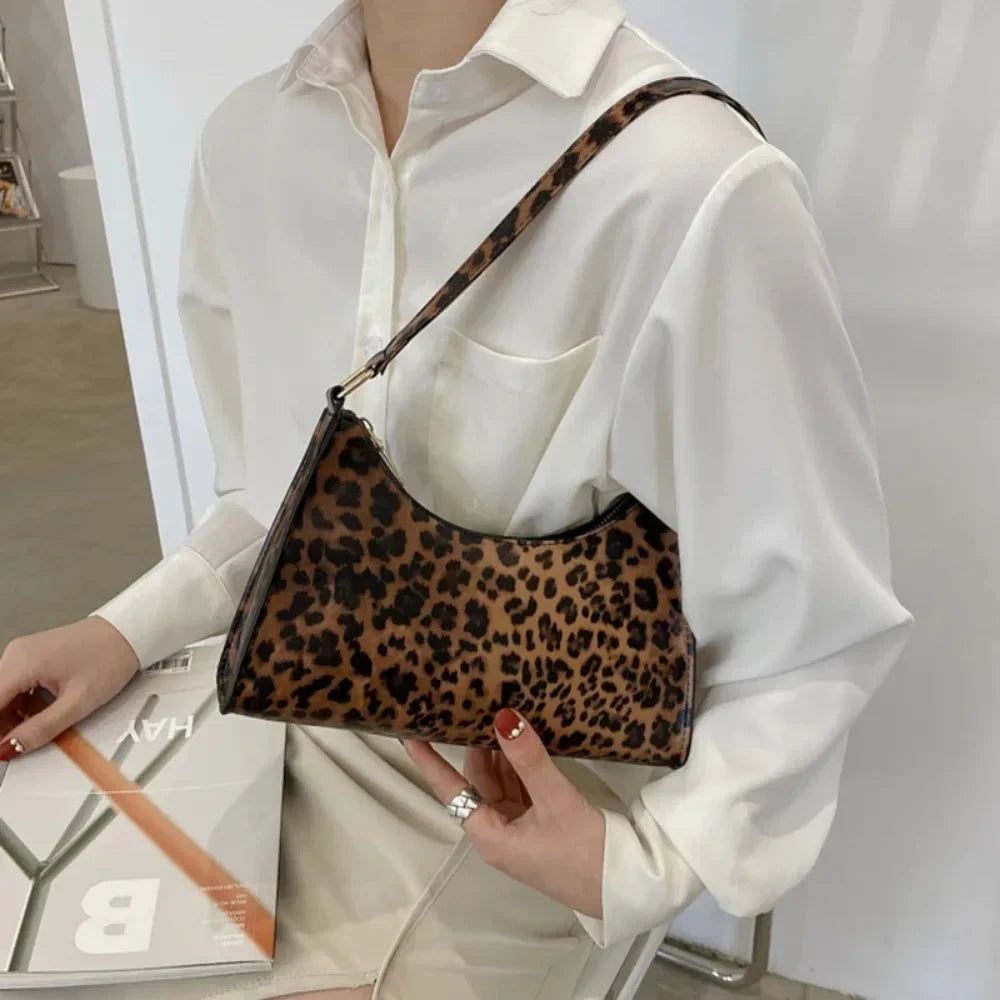 Summer New Shoulder Bags for Women High Quality Zebra Underarm Handbags PU Leather Leopard Armpit Purse Bag Oasis Select