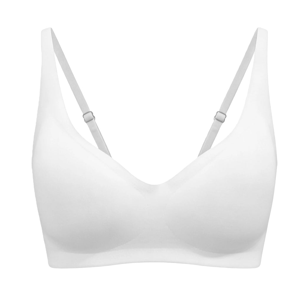 Women Seamless Bra One-Piece Underwear Wire-Free Gather Anti-Sagging Bralette Invisible Underwear Soft and Comfortable Underwear Oasis Select White 1XL
