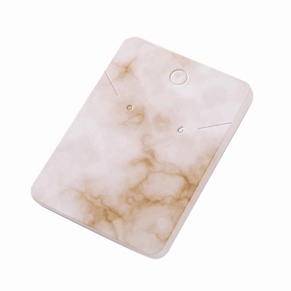 50pcs Marble Earring Display Cards Holder for Necklace Jewelry Packaging Selling Organizer Small Businesses Material Supplies Oasis Select 2 Beige