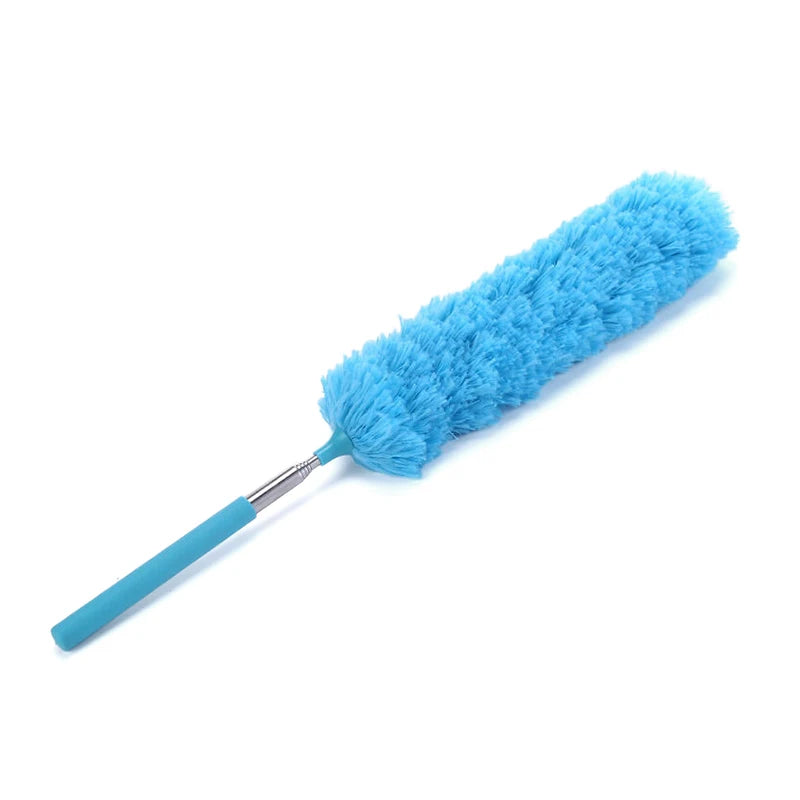 Retractable Duster Stainless Steel Long Handle Dusting Brush Car Household Cleaning Tools Microfiber Dust Brush Oasis Select Blue