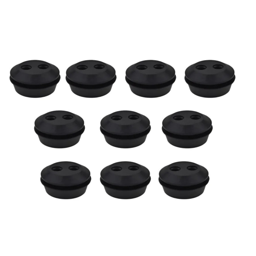21.5mm Rubber Fuel Tank Grommet 2 Holes For Trimmer Brush Cutter Lawn Mower Gas Line Seal Replacement Accessories 10PCS Oasis Select