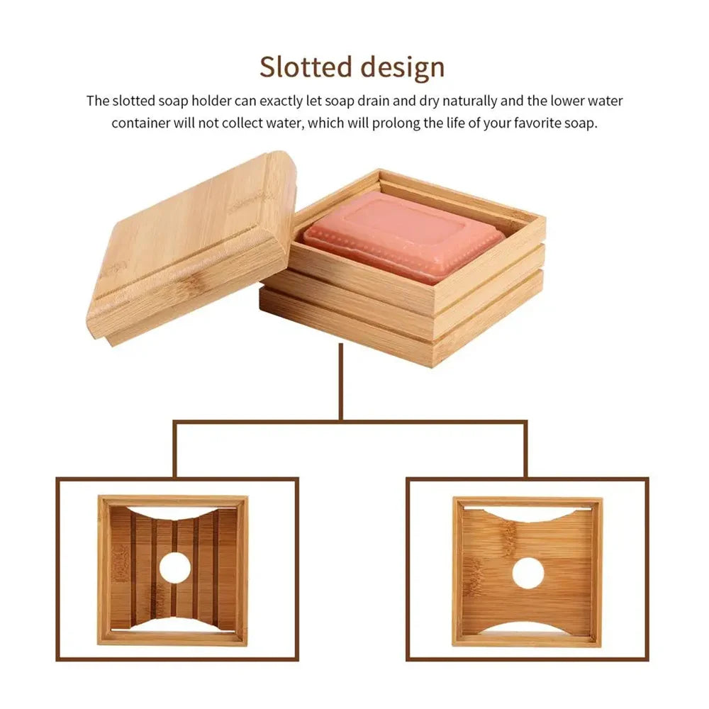 Bamboo Soap Box Convenient Lightweight Tray Holder Storage Rack Container Handcraft Bathtub Soap Dish Home Oasis Select