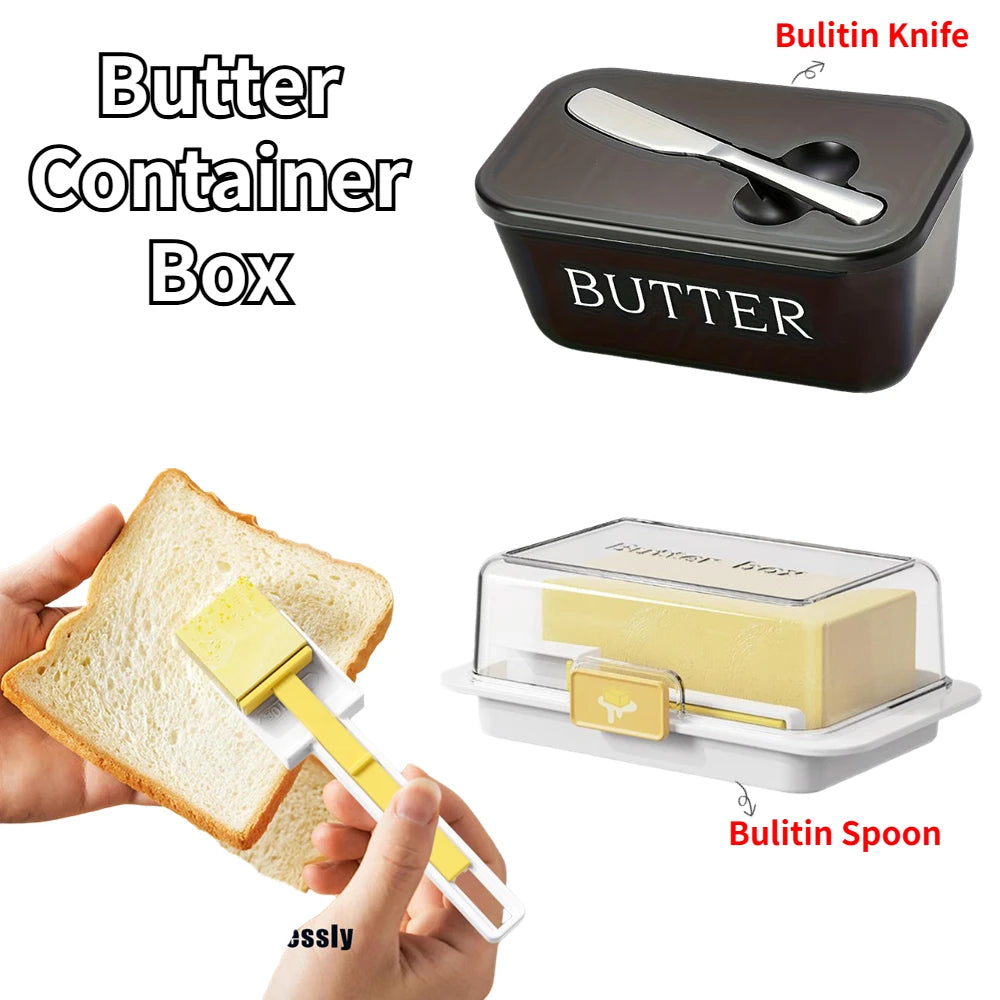 Sealed Butter Cheese Storage Box Integrated Cutter Design, Food Grade Safe PP Moisture-proof Fridge Organizer For Home Kitchen Oasis Select