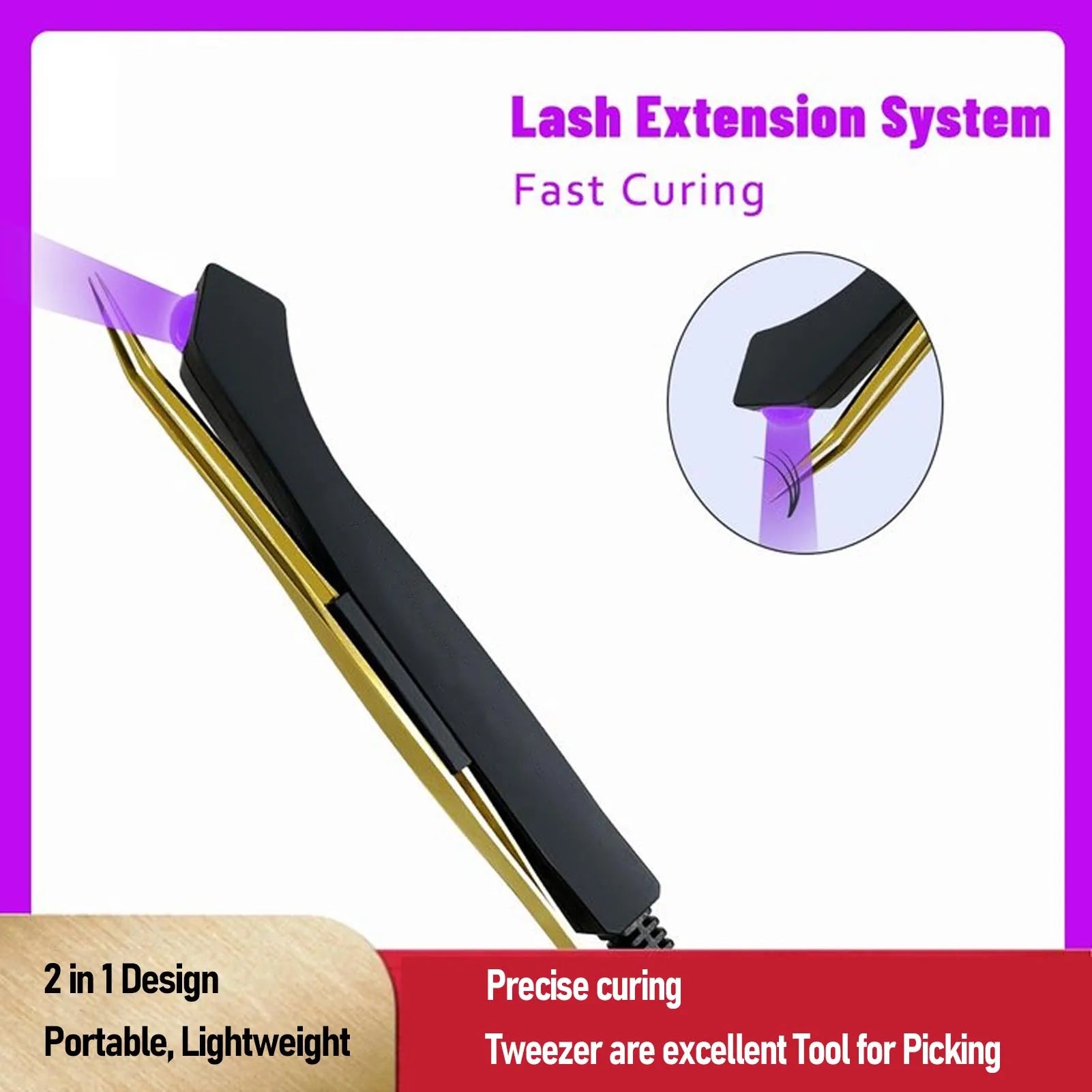 Eyelash Extension Lamp Lash Light with Foot Pedal 5W Fast Curing 395 to 400nm Safe Aluminum Alloy for Eyelash Extension Nail Art Oasis Select